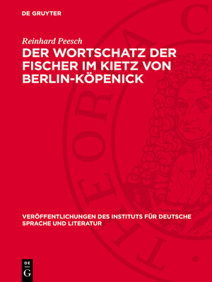 cover image of Der Wortschatz der Fischer im Kietz von Berlin-Köpenick